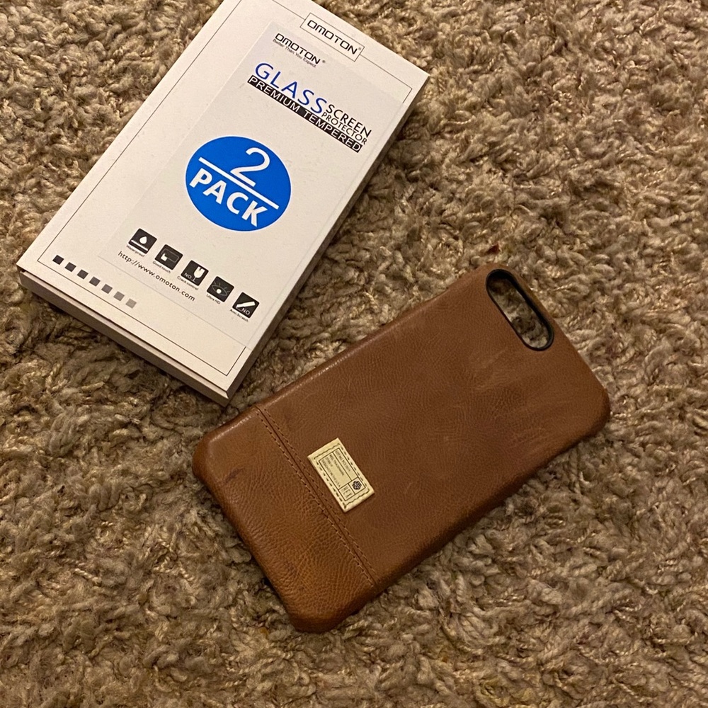 Leather Iphone Case w/ Screen Protector